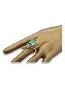 Vintage style Ring Emerald 14K Yellow gold vrc184y
